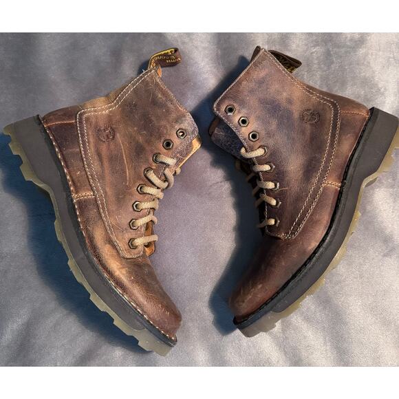Dr Martens Jasper Airwair Distressed Brown Leather 8 Eye Lace Boots Men 7 39 EU